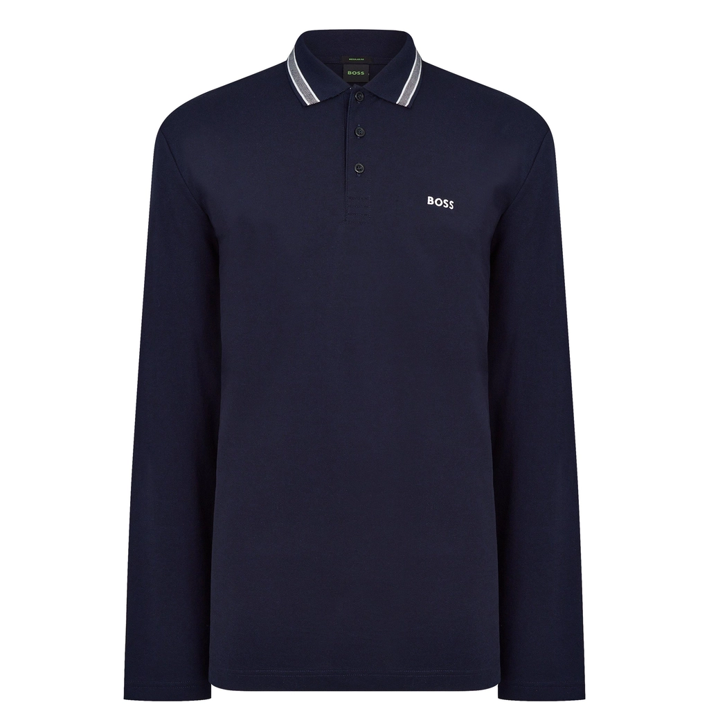 Hugo Boss Plisy Long Sleeve Polo Shirt - Navy 403
